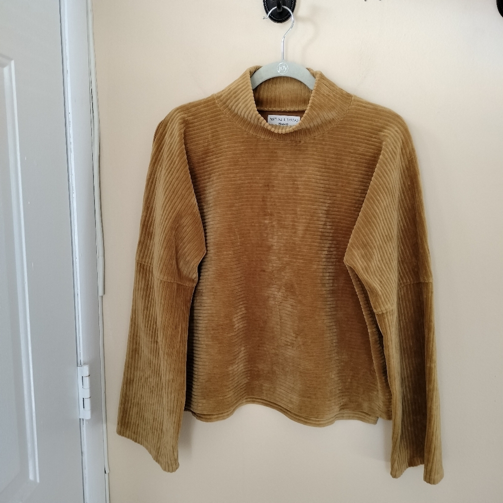 Madewell Texture & Thread Velour Corduroy Sweater M Brown Sift Boxy Oversized